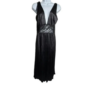VTG Lily of France ROSA PULEO SZULE size medium black long nightgown Union Label
